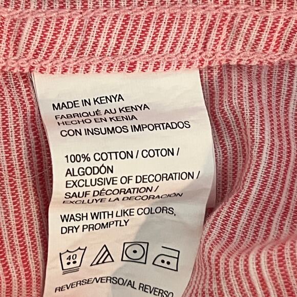 IZOD‎ Mens Short Sleeve Button Down Shirt Peach / Pink Casual - Picture 6 of 7